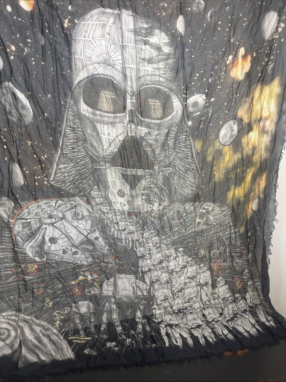 Star Wars Licensed Darth Vader Luxury Scarf by Artist: Emma J Shipley